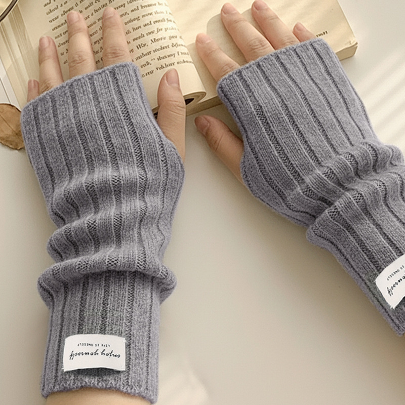 Winter Fingerless Knitted Glov - Wool Glove Lined 评论和价格