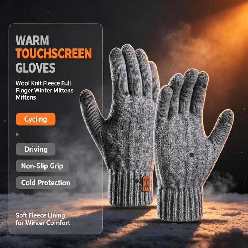 2026 Men's Thermal Wool Knitte - Wool Glove Lined 评论和价格
